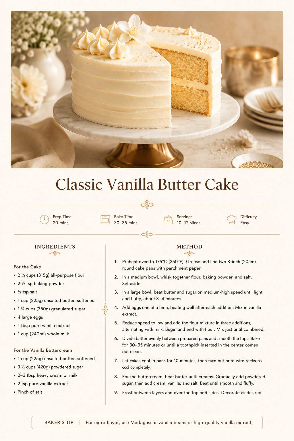 Sample recipe page from 101CAKE
